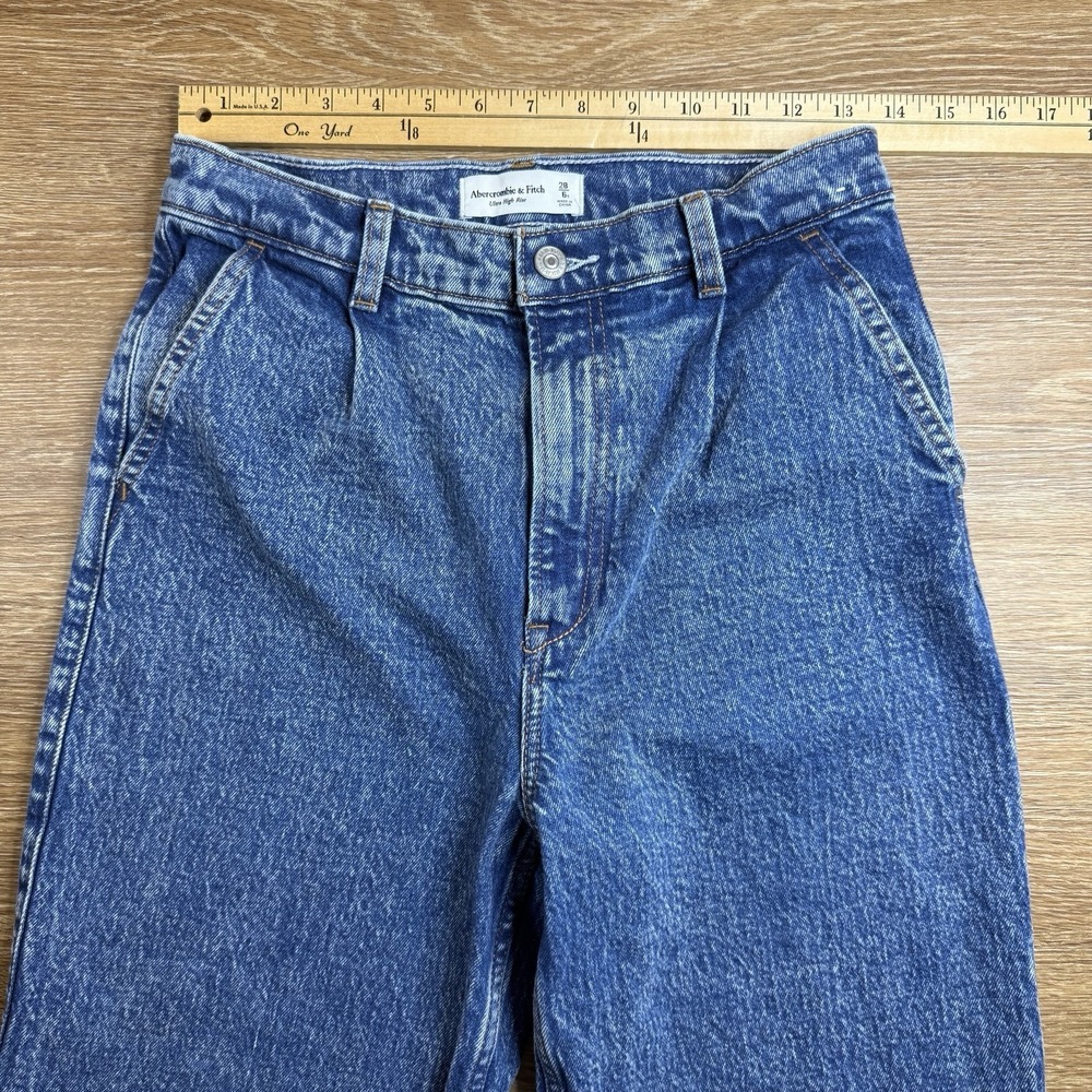 Abercrombie & Fitch Ultra High Rise Barrel Jeans Women 28R Blue Tapered Ankle - Picture 8 of 12